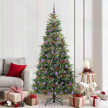 vidaXL Kunstmatige Hinged Kerstboom met 300 LED Groen 210 cm, Verzenden, Nieuw