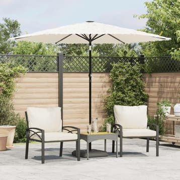 vidaXL Parasol met stalen paal 268x268x226 cm wit, Verzenden