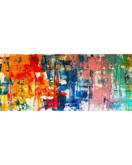 Alberto Stocco - Rainbow abstract, Antiquités & Art, Art | Peinture | Moderne