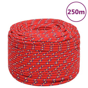 vidaXL Boottouw 8 mm 250 m polypropyleen rood, Verzenden, Nieuw