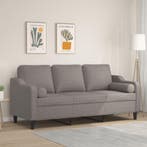 vidaXL Driezitsbank met sierkussens 180 cm stof taupe, Verzenden, Nieuw