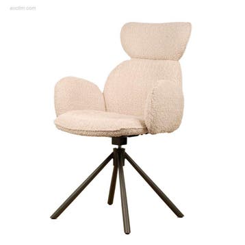 (6x) Design eetkamerstoel JD8823-BEIGE, Maison & Meubles, Fauteuils