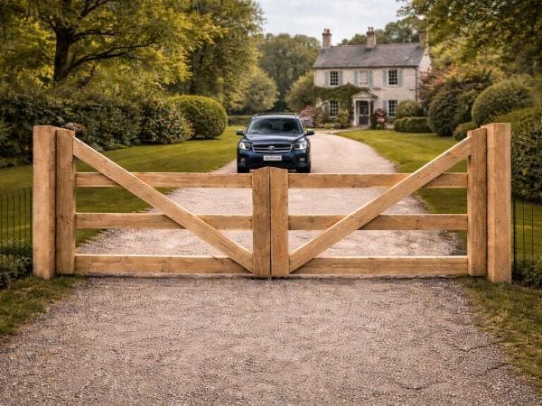 Veiling - Dubbele poort Douglas - 500x100cm, Jardin & Terrasse, Clôtures de jardin