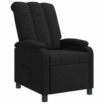 vidaXL Recliner Zwart Stof, Verzenden
