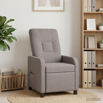 vidaXL Massage Relaxstoel Taupe Stof, Verzenden, Nieuw