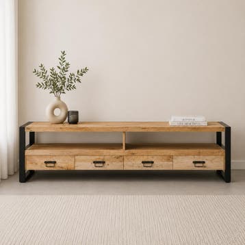 Tv-meubel Mangohout Britt 220 cm, Verzenden