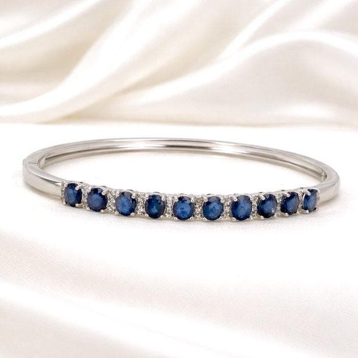 Zonder minimumprijs - Armband Verguld Saffier - Topaas - 18k, Handtassen en Accessoires, Armbanden