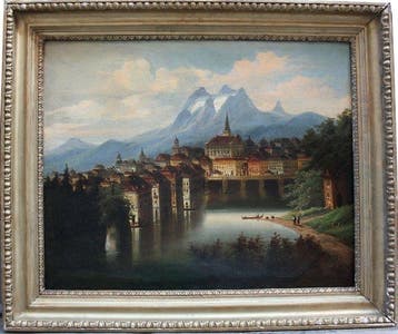 Johann Wilhelm Jankowski (1825-1870) - View of pictoresque, Antiek en Kunst