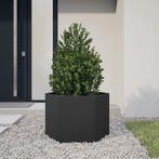 vidaXL Plantenbak zeshoek 69x60x45 cm staal zwart, Verzenden