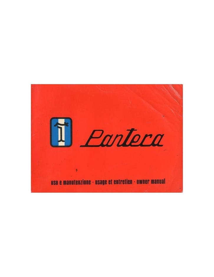 1972 DE TOMASO PANTERA INSTRUCTIEBOEKJE, Autos : Divers, Modes d'emploi & Notices d'utilisation, Enlèvement ou Envoi
