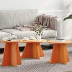 vidaXL Salontafel 3 pcs Wasbruin, Huis en Inrichting, Tafels | Salontafels, Verzenden, Nieuw