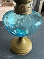 Lampe à pétrole - Verre, Laiton, Métal, Antiquités & Art, Curiosités & Brocante