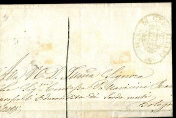 Italiaanse oude staten - Pauselijke Staat 1852 - Brief in, Gestempeld