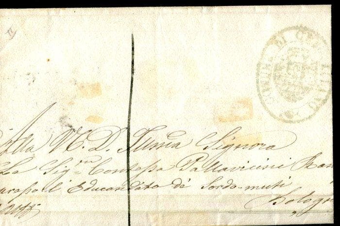 Italiaanse oude staten - Pauselijke Staat 1852 - Brief in, Postzegels en Munten, Postzegels | Europa | Italië