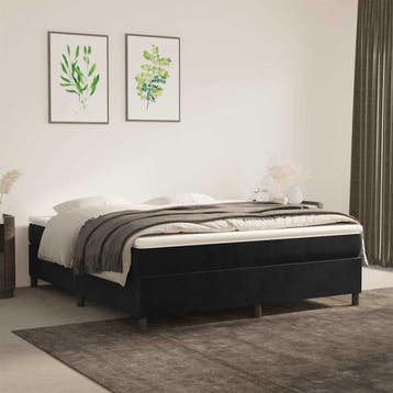 vidaXL Boxspring bed 160x200 cm fluweel zwart, Verzenden, Nieuw