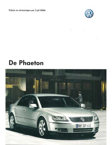 2005 VOLKSWAGEN PHAETON BROCHURE NEDERLANDS