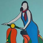 Marco Lodola (1955) - Pin Up in Vespa, Antiek en Kunst