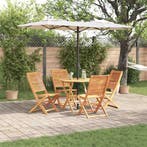 vidaXL Tuin Eettafel Set 5 pcs Bruin Massief Acacia Hout, Verzenden