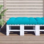 vidaXL Palletkussen 120x80x12 cm stof turquoise, Verzenden, Nieuw