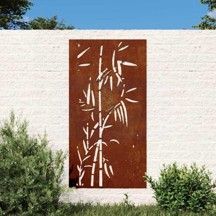 vidaXL Wanddecoratie tuin bamboe-ontwerp 105x55 cm, Verzamelen, Posters, Nieuw, Verzenden