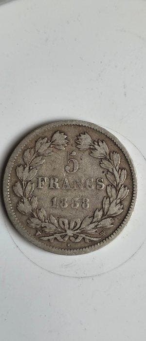 Frankrijk. Louis Philippe I. 5 Francs 1838-W, Lille (Zonder