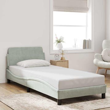 vidaXL Bedframe Dover lichtgrijs 90x190 cm fluweel, Verzenden