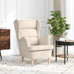 vidaXL Fauteuil 74x84x100 cm linnen wit, Huis en Inrichting, Verzenden, Nieuw