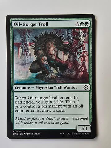 OIL-GORGER TROLL (ONE) (177/271 C) (MTG) (TRADING CARD), Hobby en Vrije tijd, Gebruikt