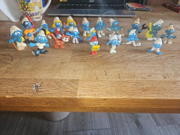Schleich - Figuur - Smurfen figuren lot (19) - Plastic, Antiquités & Art, Antiquités | Autres Antiquités