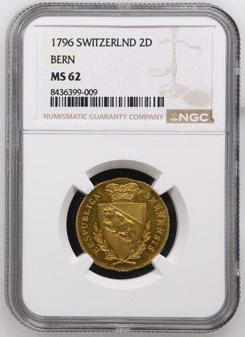 Zwitserland, Bern 2 Ducat 1796 (NGC MS62) Rare