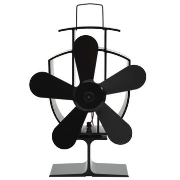 vidaXL Kachelventilator met 5 vinnen zwart, Huis en Inrichting, Kachels, Verzenden, Nieuw