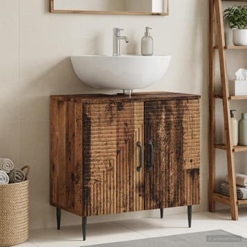 vidaXL Wastafel kabinet voor de badkamer HAARLEM Oud hout, Huis en Inrichting, Verzenden, Nieuw