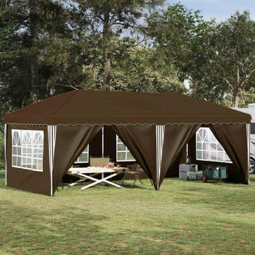 vidaXL Pop-up Feesttent 575 x 288 x 245 cm Taupe, Verzenden
