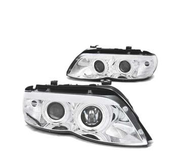 Phares Pour Bmw X5 E53 03-06 Angel Eyes Ccfl Chromé, Verzenden, Nieuw