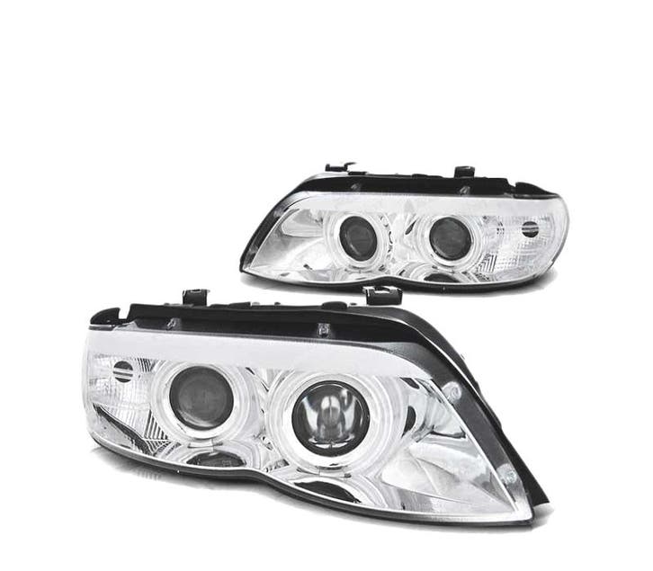 Phares Pour Bmw X5 E53 03-06 Angel Eyes Ccfl Chromé, Autos : Pièces & Accessoires, Éclairage, Envoi