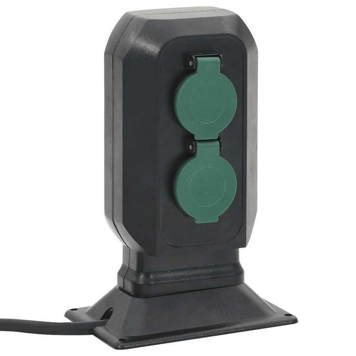 vidaXL Tuinstopcontact en grondpin 4-wegs 15,5x11x24 cm, Doe-het-zelf en Bouw, Elektriciteit en Kabels, Nieuw, Verzenden