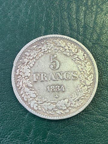 België. Leopold I. 5 Francs 1834 (Zonder minimumprijs)