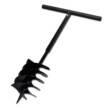 vidaXL Grondboor met handvat en schroefkop 200 mm (zwart), Verzenden