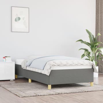 vidaXL Bedframe zonder matras 90x190 cm stof donkergrijs, Verzenden