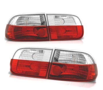 FEUX ARRIÈRE POUR HONDA CIVIC 91-95 3D ROUGE BLANC LEX, Verzenden