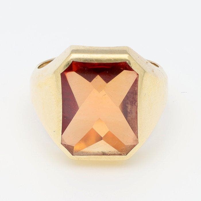 Bague - 14 carats Or jaune - Saffier, Bijoux, Sacs & Beauté, Bagues