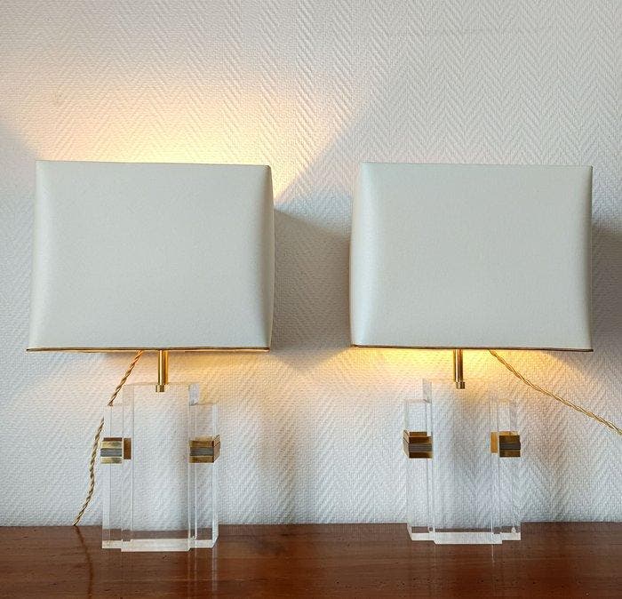 Lamp (2) - Plastic - Paar lampen van plexiglas, Maison & Meubles, Maison & Meubles | Autre