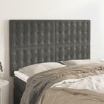 vidaXL Hoofdbord donkergrijs 144x5x118/128 cm Fluweel, Verzenden