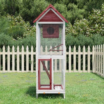 vidaXL Volière 60x58,5x160 cm massief grenenhout, Verzenden