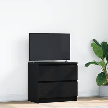 vidaXL Tv-meubel 60x35x54 cm bewerkt hout zwart, Huis en Inrichting, Verzenden, Nieuw