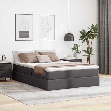 vidaXL Opslag bed met matras met matras Grijs 140 x 200 cm, Huis en Inrichting, Verzenden, Nieuw
