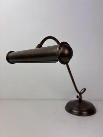 Bureaulamp - Vintage Messing pianolamp / bankierslamp -, Antiek en Kunst