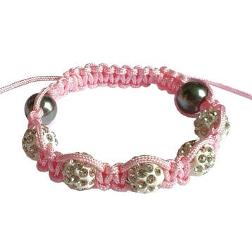 Fako Bijoux - Armband - Disco Dots Kids - Wit/Roze, Verzenden