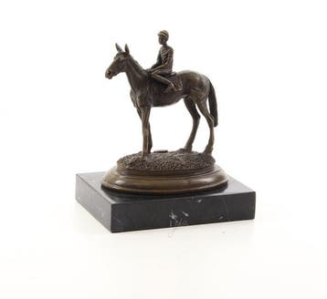 Figuur - Majestätischer Reiter auf Pferd – Bronze Skulptur -