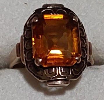 Bague - 9 carats Or jaune - 5.00ct. tw. Citrine